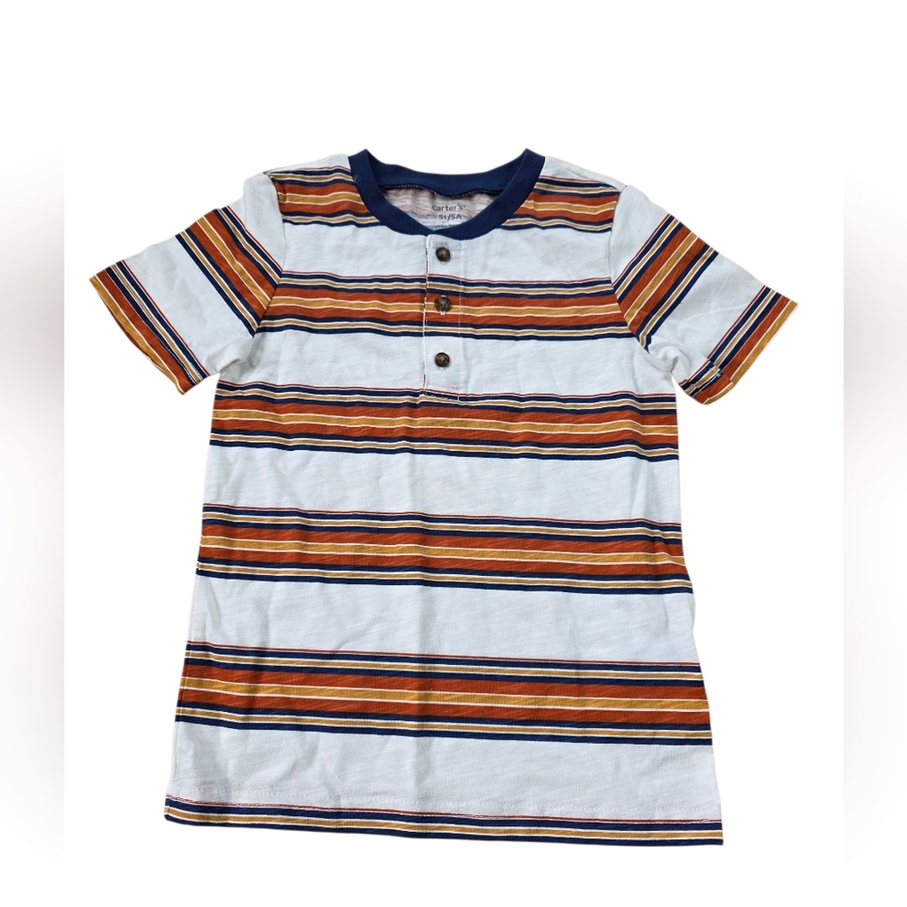 Carter's Striped Button Up T Shirt Size 5T